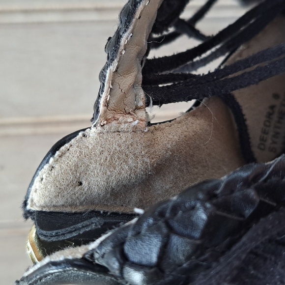 Zigi Soho Deebra Stylish Black Woven Strap Y2k Fringe Stylish Stiletto High Heel - Picture 9 of 10